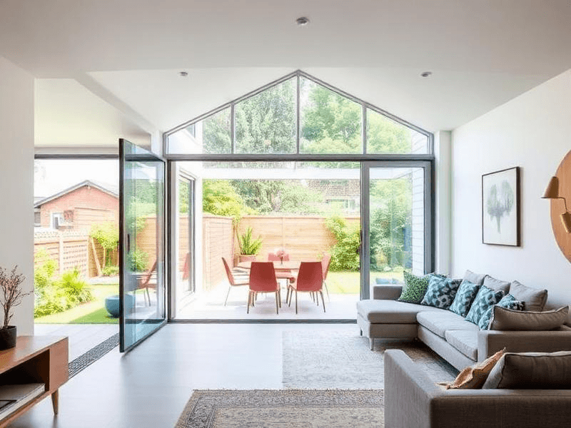 Contemporary London house extension opening onto a garden